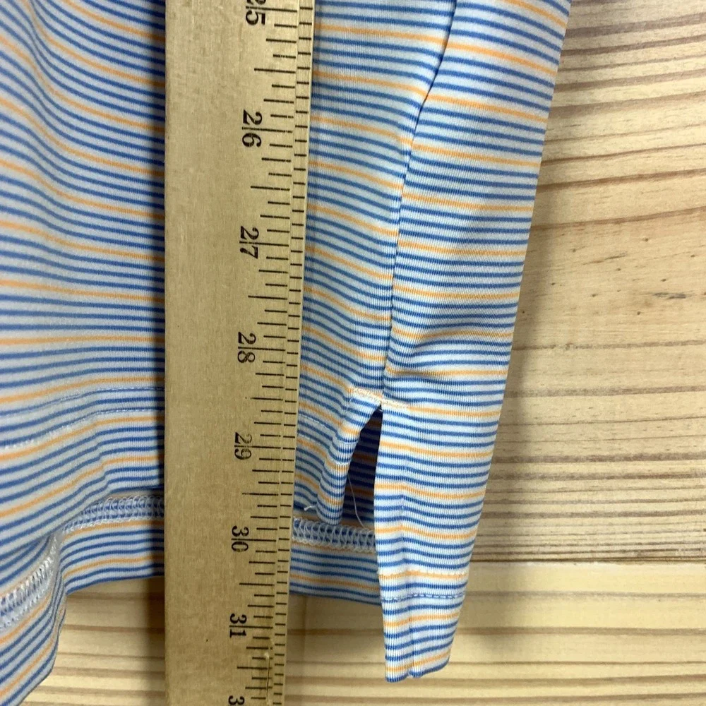 Straight‎ Down Polo Shirt Mens Large Striped Golf Performance Preppy